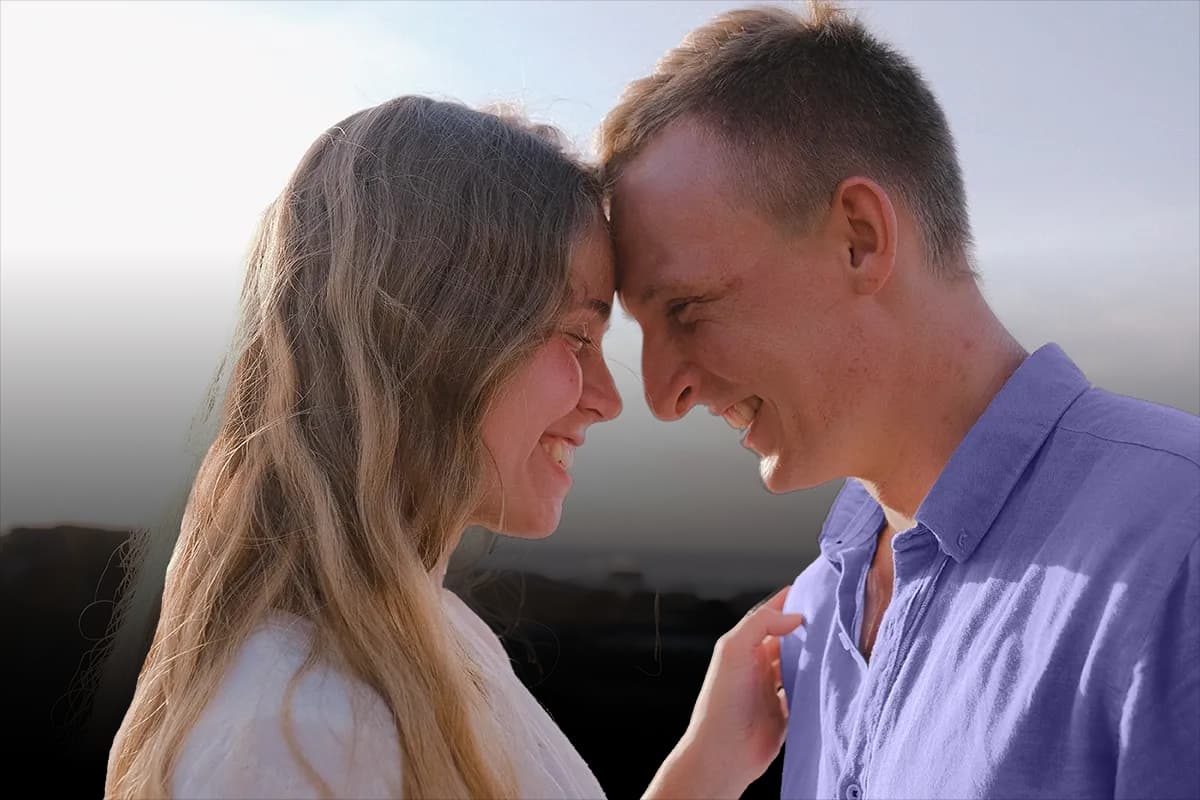 A couple smiling after a Lumi health test
